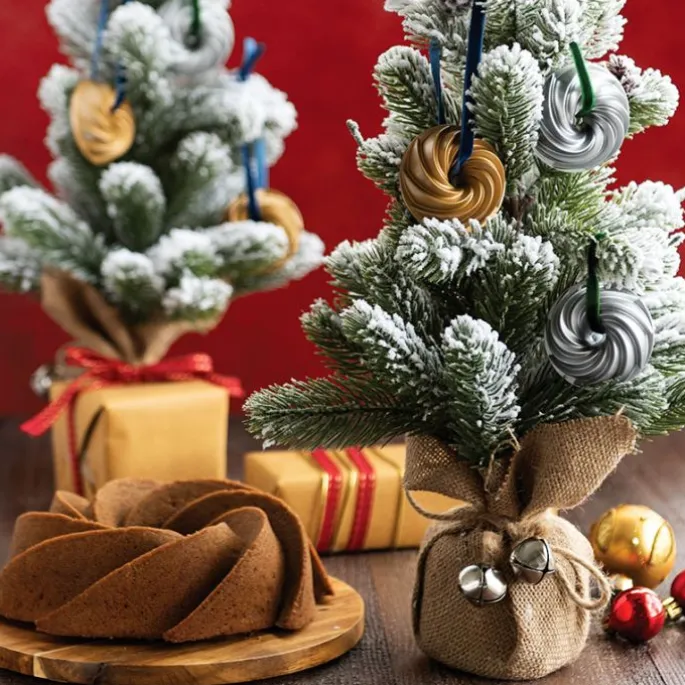 Adorno árbol navidad molde bundt Heritage plateado - Nordic Ware