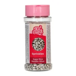 Arroz de azúcar plateado metalizado 80 g - Funcakes