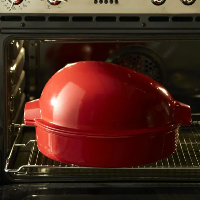Asador de pollo para horno rojo 41 cm - Cerámica - Emile Henry
