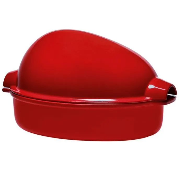 Asador de pollo para horno rojo 41 cm - Cerámica - Emile Henry