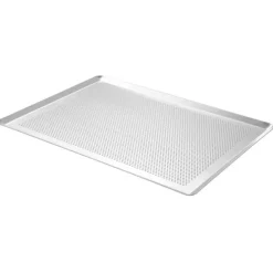 Bandeja de aluminio perforada rectangular con bordes 39,5 cm - De Buyer