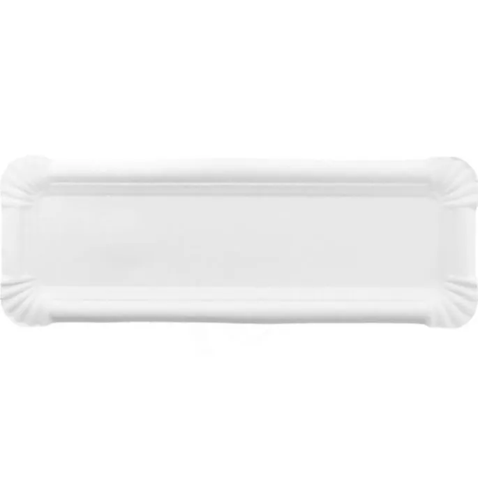 Bandeja de cartón estucada blanca 12,5 x 38 cm