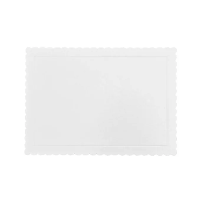 Bandeja rectangular ondulada blanca 30 x 25 cm