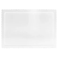 Bandeja rectangular ondulada blanca 35 x 25 cm