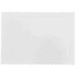 Bandeja rectangular ondulada blanca 40,5 x 30,5 cm