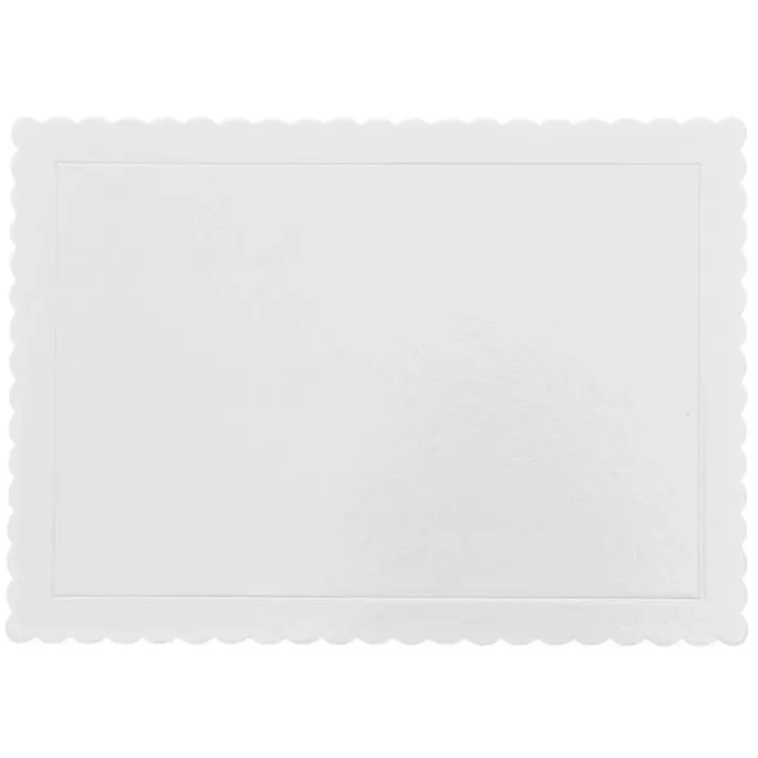 Bandeja rectangular ondulada blanca 40,5 x 30,5 cm