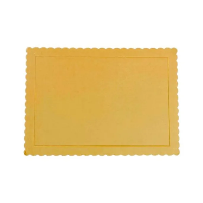 Bandeja rectangular ondulada dorada metalizada 30 x 25 cm