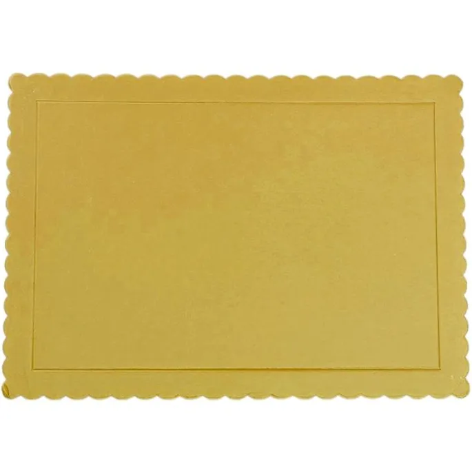 Bandeja rectangular ondulada dorada 40,5 x 30,5 cm