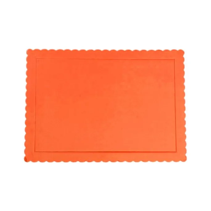 Bandeja rectangular ondulada naranja 30 x 25 cm