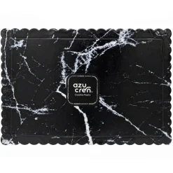Bandeja rectangular ondulada mármol negro 40 x 30 cm