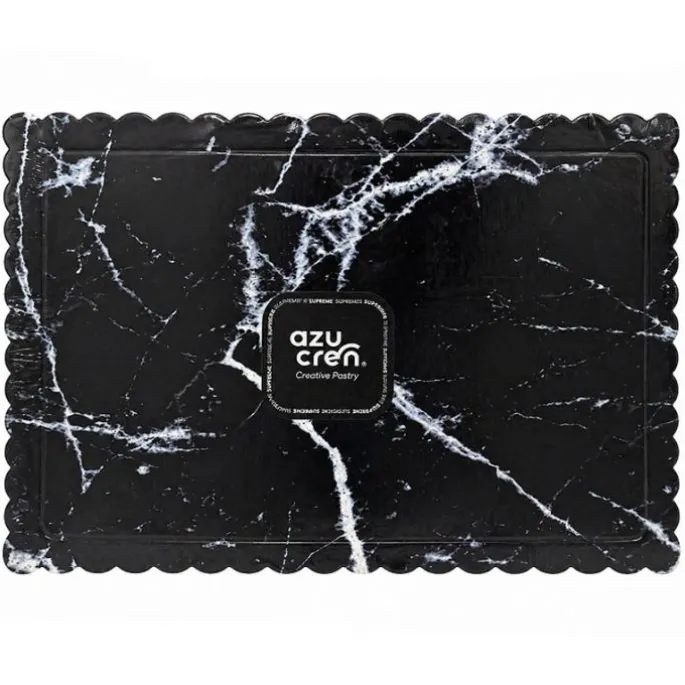 Bandeja rectangular ondulada mármol negro 40 x 30 cm