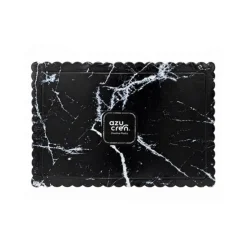 Bandeja rectangular ondulada mármol negro 30 x 25 cm