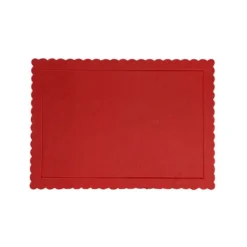 Bandeja rectangular ondulada roja 30 x 25 cm