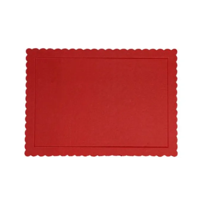 Bandeja rectangular ondulada roja 30 x 25 cm