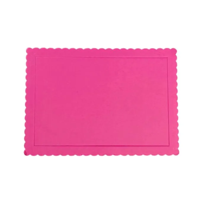 Bandeja rectangular ondulada fucsia 30 x 25 cm