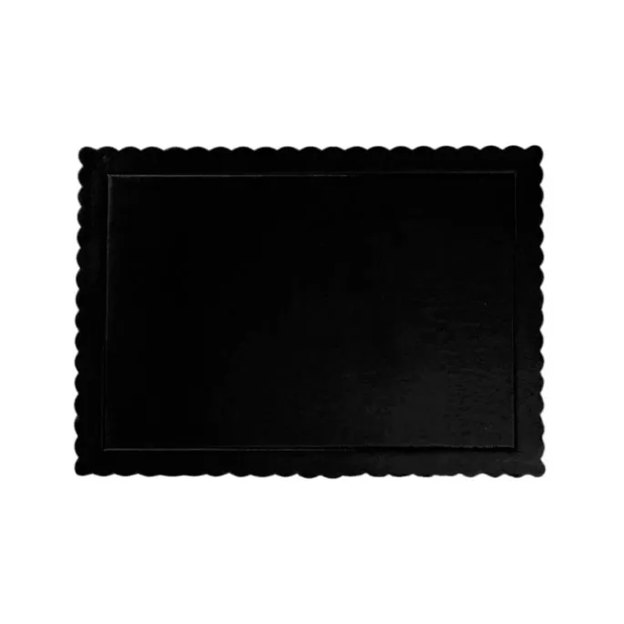 Bandeja rectangular ondulada negra 30 x 25 cm