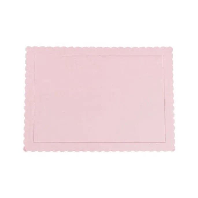 Bandeja rectangular ondulada rosa bebé 30 x 25 cm