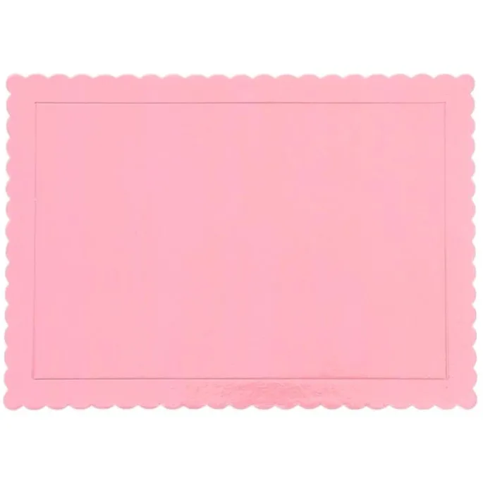 Bandeja rectangular ondulada rosa bebé 40 x 30 cm