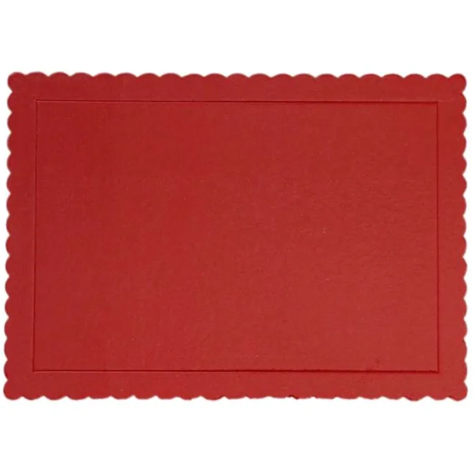 Bandeja rectangular ondulada roja 40 x 30 cm