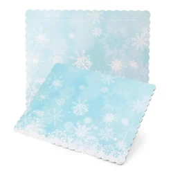 Bandeja rectangular ondulada copos de nieve 30 x 25 cm