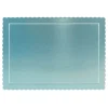 Bandeja rectangular ondulada azul bebé metalizada 40 x 30 cm