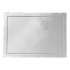 Bandeja rectangular ondulada plateada metalizada 35 x 25 cm