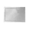 Bandeja rectangular ondulada plateada metalizada 30 x 25 cm