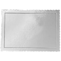 Bandeja rectangular ondulada plateada 40,5 x 30,5 cm