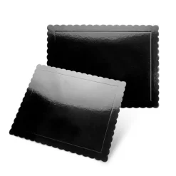 Bandeja rectangular ondulada negra 40,5 x 30,5 cm