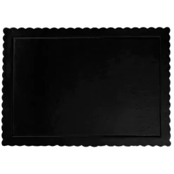 Bandeja rectangular ondulada negra 40,5 x 30,5 cm
