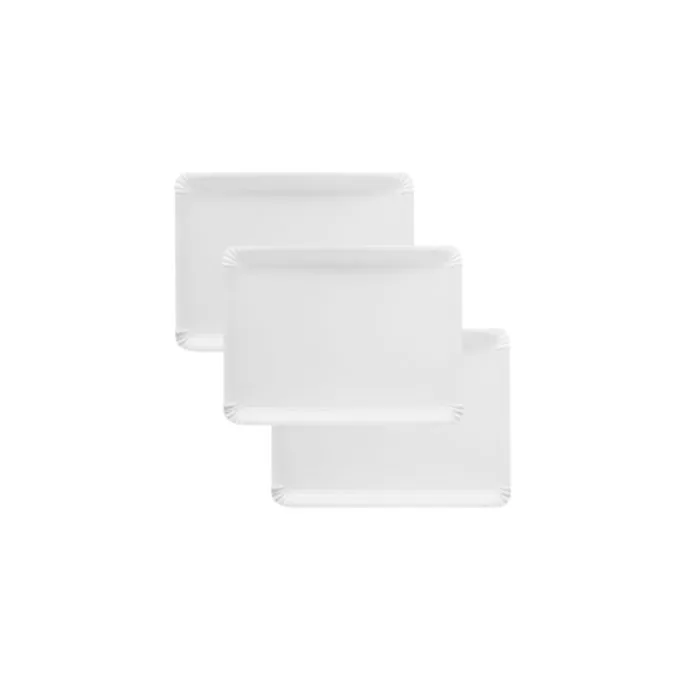 Bandejas de cartón estucadas blancas 10,5 x 17,5 cm (100)