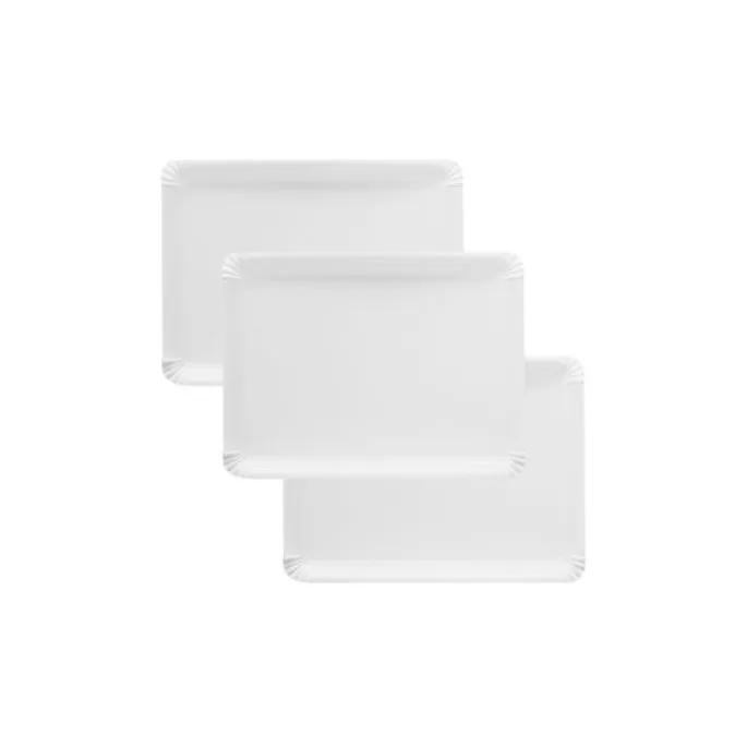 Bandejas de cartón estucadas blancas 14 x 21 cm (100)