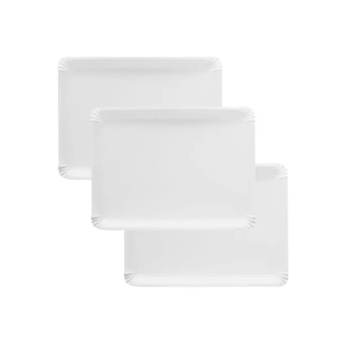 Bandejas de cartón estucadas blancas 18 x 25 cm (100)