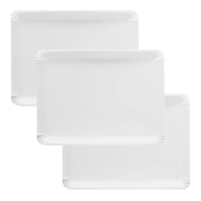 Bandejas de cartón estucadas blancas 26 x 34 cm (100)