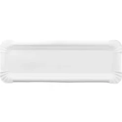 Bandejas de cartón estucadas blancas 12,5 x 38 cm (100)