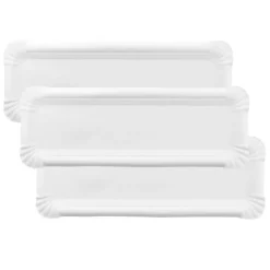 Bandejas de cartón estucadas blancas 12,5 x 38 cm (100)