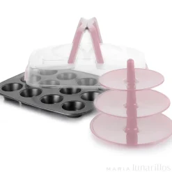 Bandeja, transportador y stand cupcakes 3 en 1 - Ibili