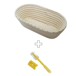 Banetón de mimbre alargado 1 kg - Bakery Bits + REGALO cuchilla curva