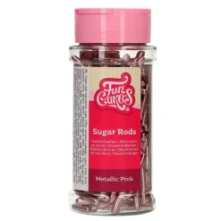 Barritas de azúcar rosas metalizadas 70 g - Funcakes