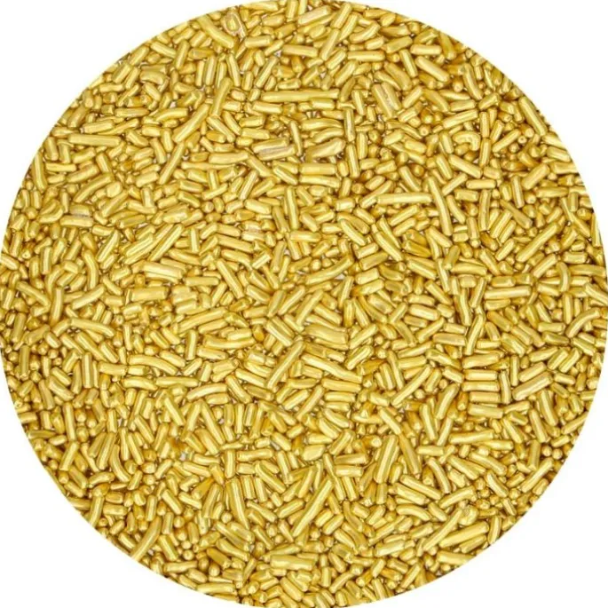 Barritas pequeñas de azúcar doradas metalizadas 80 g - Funcakes