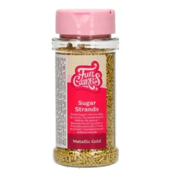 Barritas pequeñas de azúcar doradas metalizadas 80 g - Funcakes