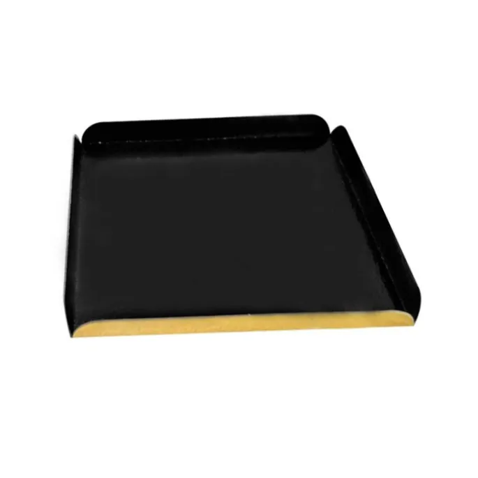 Base cuadrada negra y dorada con borde 21,8 x 21,8 cm