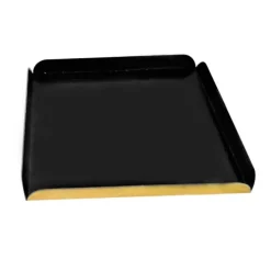 Base cuadrada negra y dorada con borde 27,8 x 27,8 cm