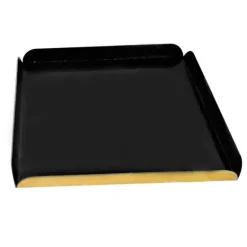 Base cuadrada negra y dorada con borde 31,8 x 31,8 cm