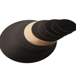 Base para roscón de Reyes negra y dorada 38 cm