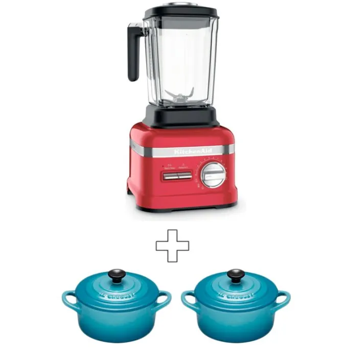 Batidora de vaso Licuadora Artisan Power Plus roja - 5KSB8270 - KitchenAid + REGALO 2 mini cocotte Caribe