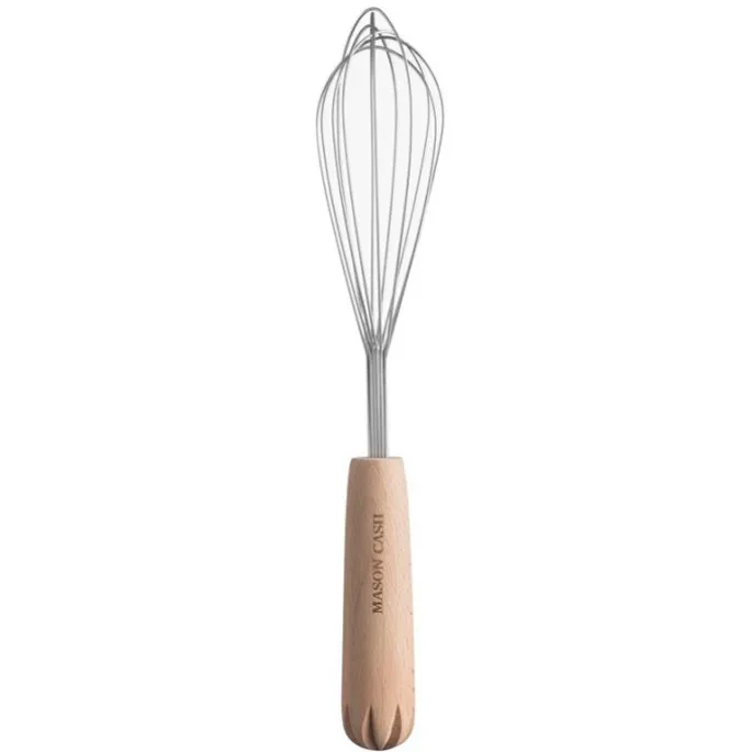 Batidor de varillas de acero inoxidable 2 en 1 con mango exprimidor de madera 29 cm - Mason Cash