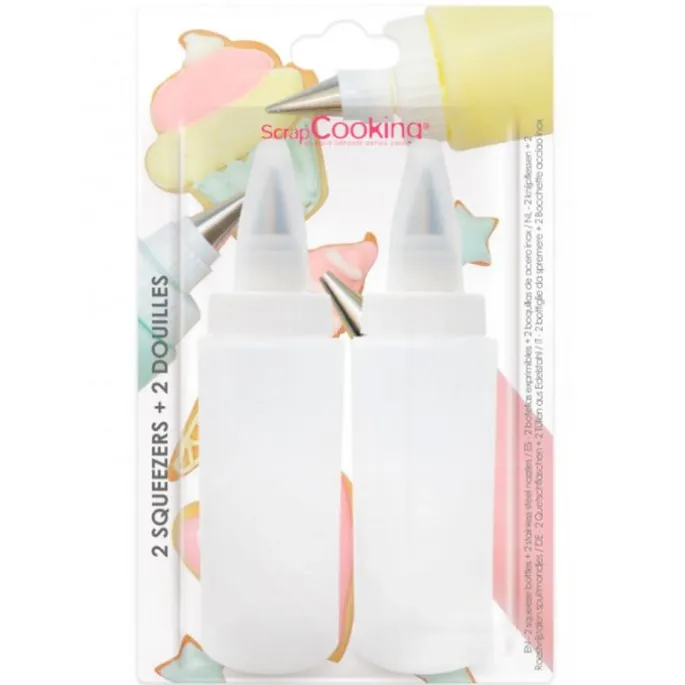 Biberones dosificadores con boquillas 185 ml (2) - ScrapCooking