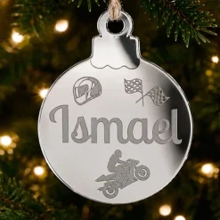 Bola personalizada grabada para árbol de Navidad - Motorista