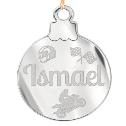 Bola personalizada grabada para árbol de Navidad - Motorista